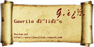 Gavrila Éliás névjegykártya